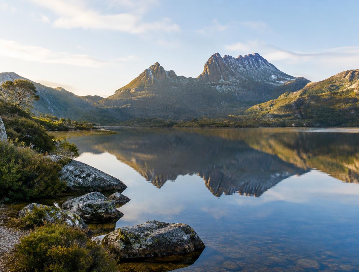 Cradle Mountain reflected in Dove Lake, Tasmania