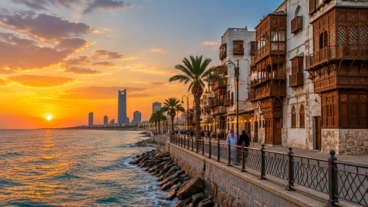 Jeddah Saudi Arabia Red Sea and Al-Balad heritage