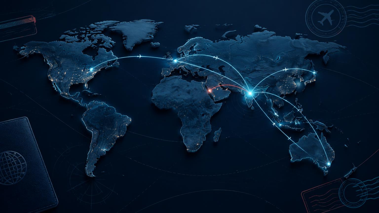 Travel routes expanding from India to Saudi Arabia and destinations worldwide