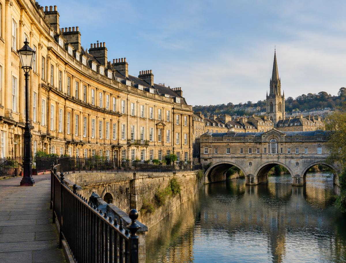 Georgian architecture and historic streets in Bath – UK tourist attractions
