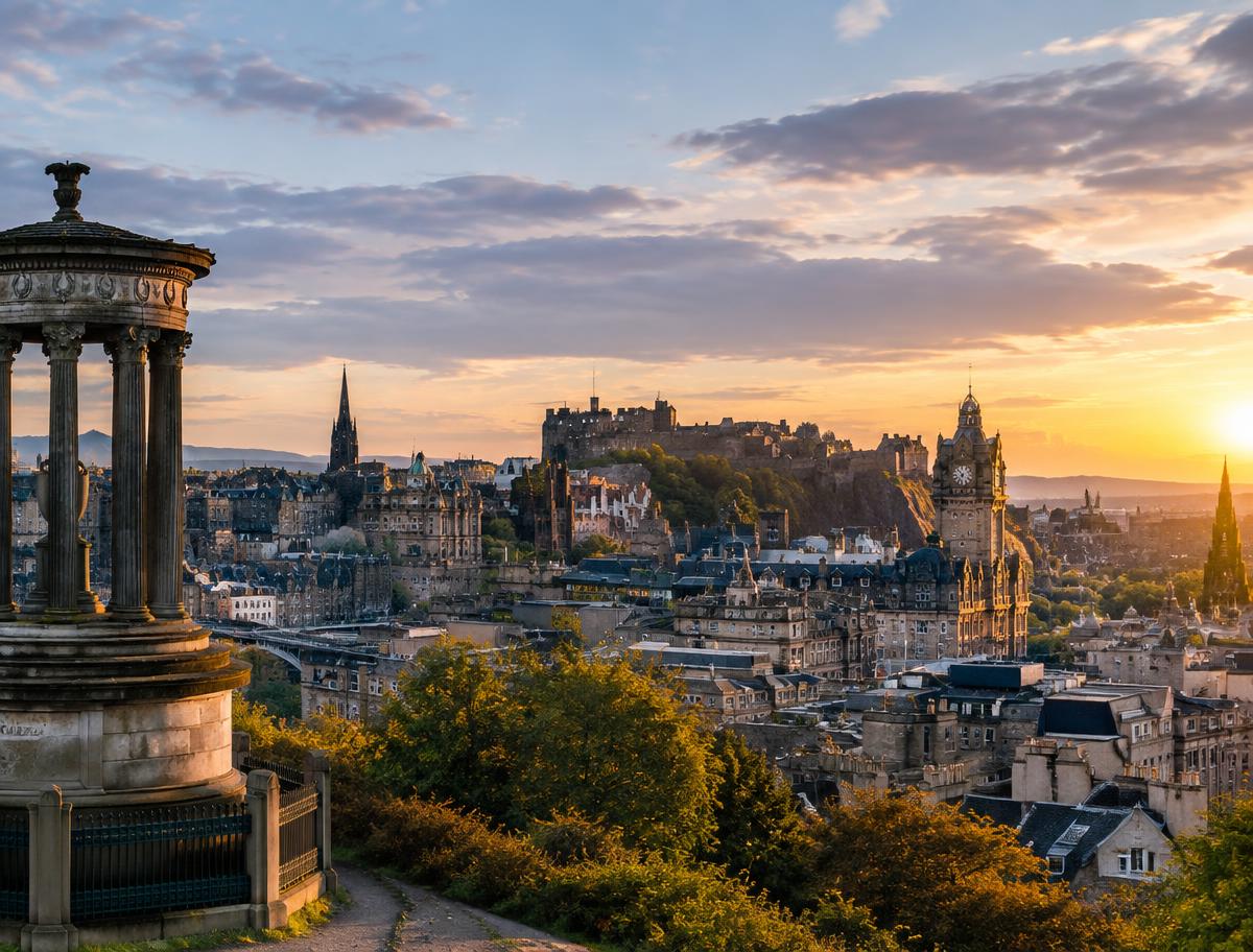 Edinburgh Castle and the historic city skyline – places to visit in the UK
