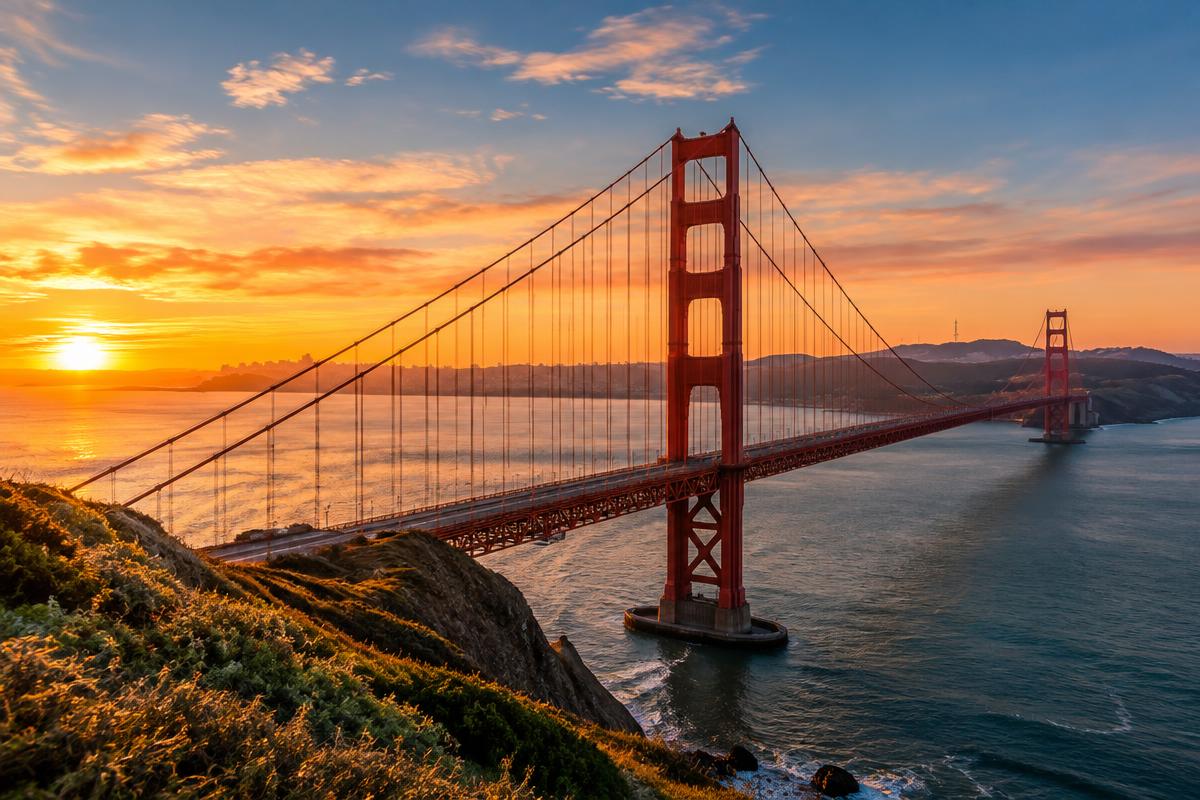 Golden Gate Bridge San Francisco at sunset – USA travel from India
